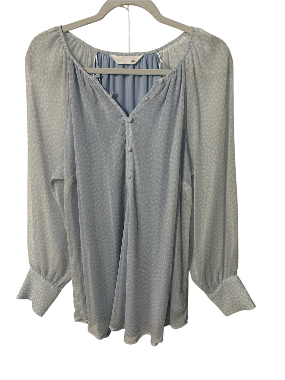 Lauren Conrad Oversized Light Blue Peasant Blouse NWOT